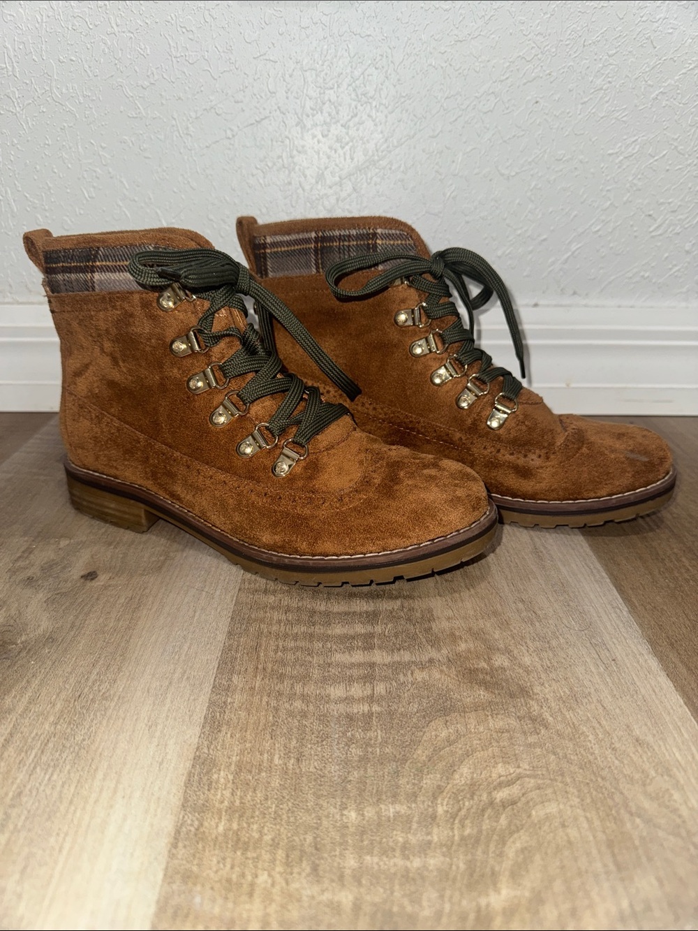 Tommy Hilfiger Suede Lace-Up Hiker Boots - Brown